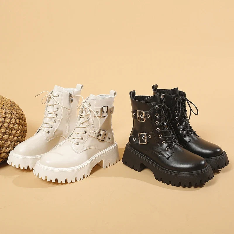 Flor | Botines de plataforma con cordones