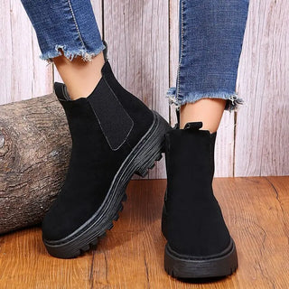 Delia | Botines de terciopelo con plataforma
