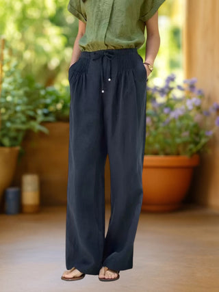 Constanza | Pantalón ancho de algodón y lino