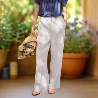 Constanza | Pantalón ancho de algodón y lino
