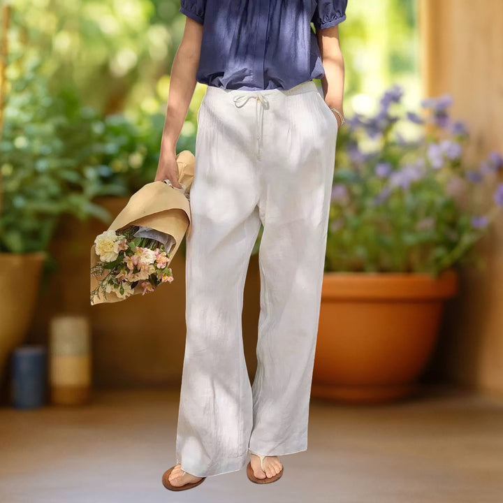 Constanza | Pantalón ancho de algodón y lino