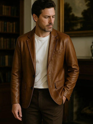 Jonas | Chaqueta efecto piel caramelo