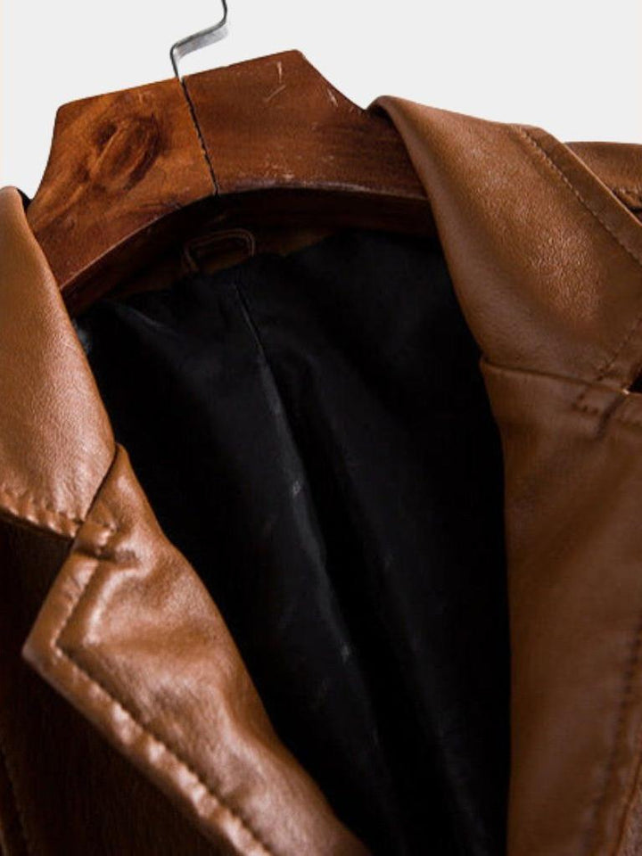 Jonas | Chaqueta efecto piel caramelo