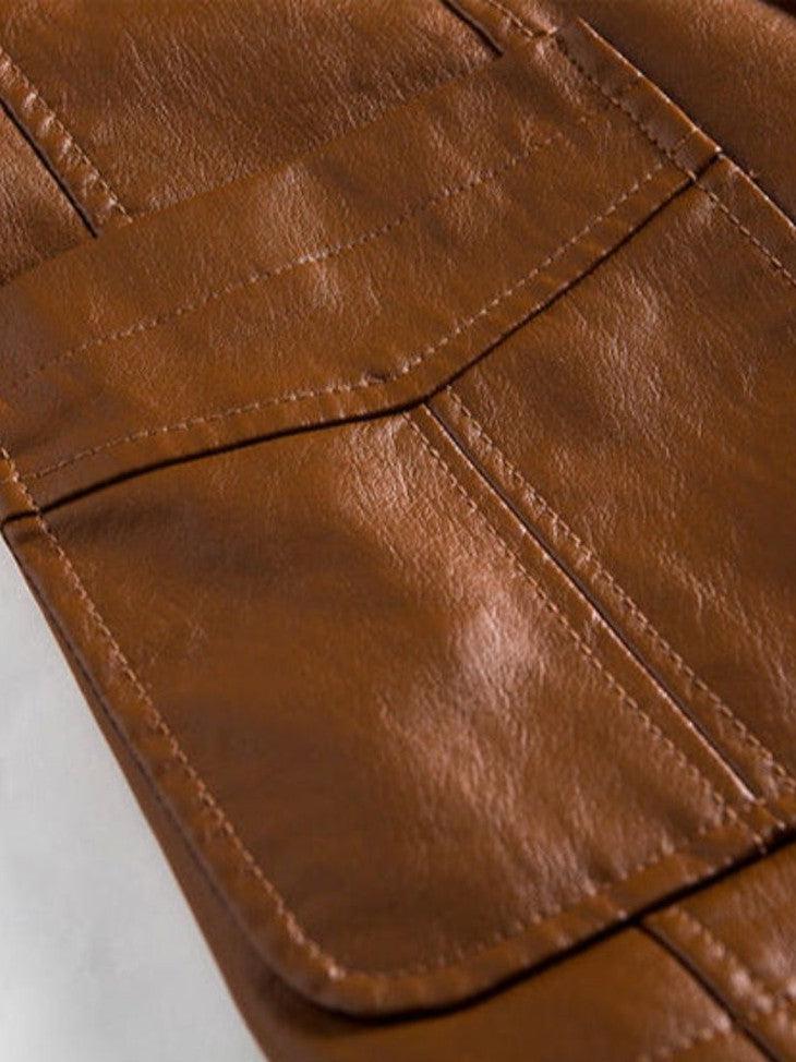 Jonas | Chaqueta efecto piel caramelo