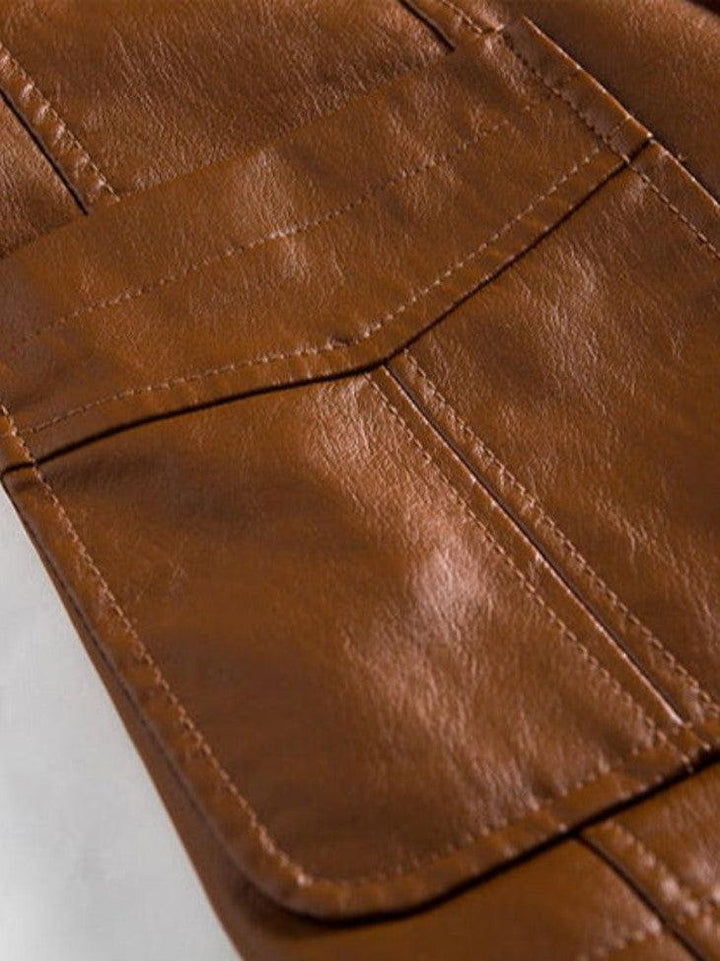 Jonas | Chaqueta efecto piel caramelo