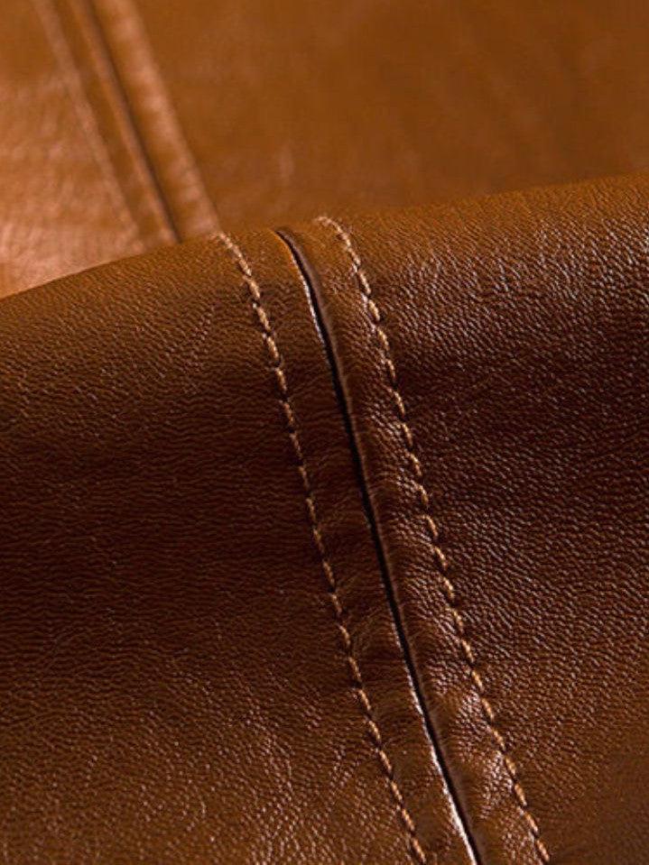 Jonas | Chaqueta efecto piel caramelo
