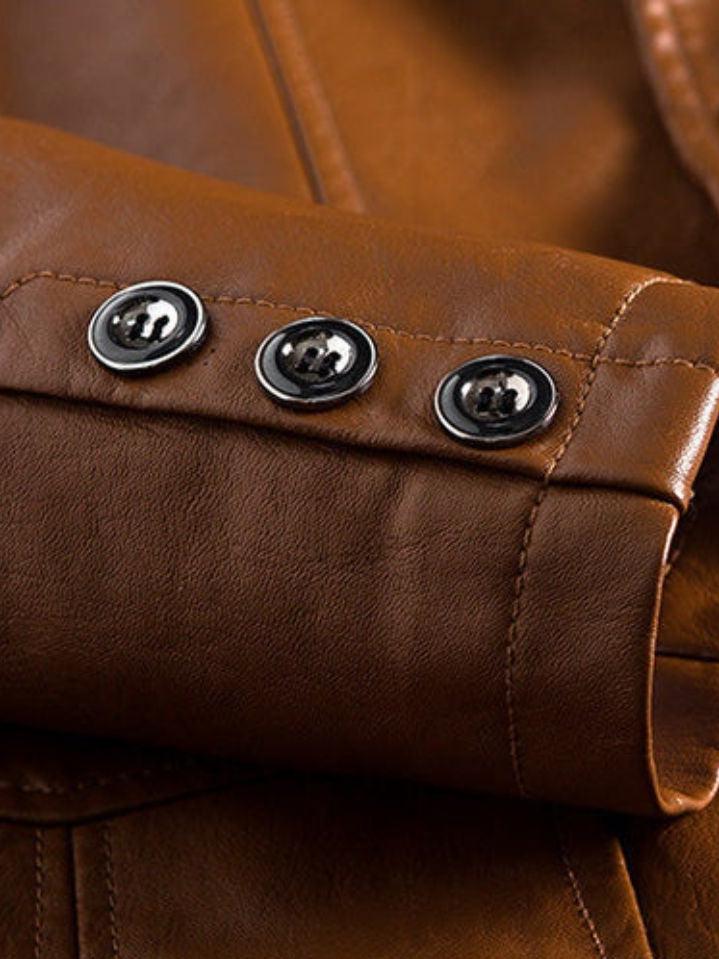 Jonas | Chaqueta efecto piel caramelo