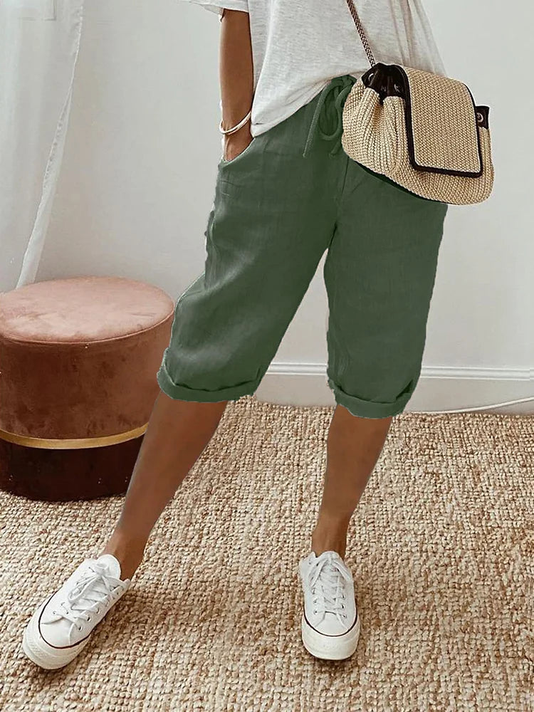 Marcia | Shorts de algodón y lino