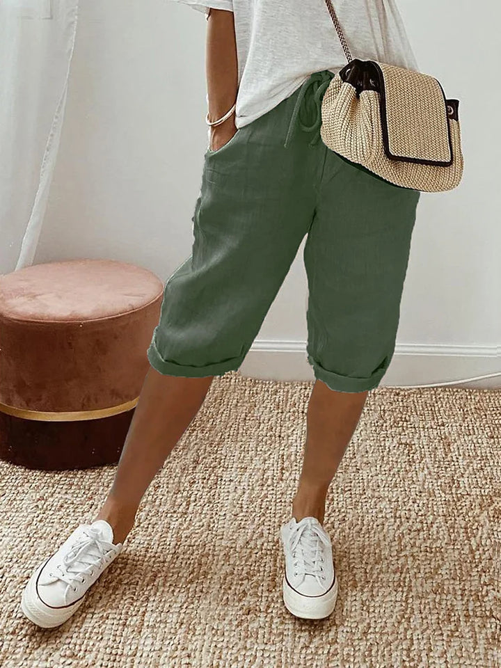 Marcia | Shorts de algodón y lino