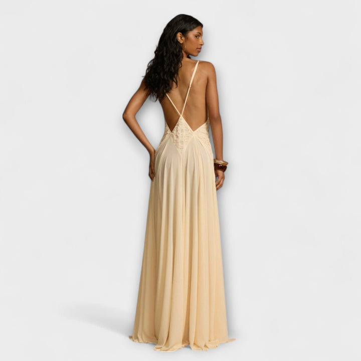 Lavinia | Vestido maxi con escote en V profundo