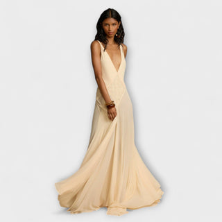 Lavinia | Vestido maxi con escote en V profundo
