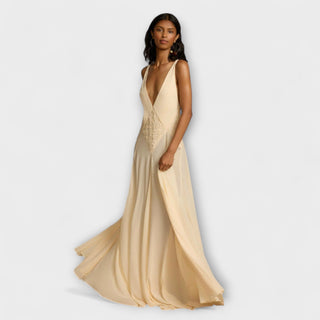 Lavinia | Vestido maxi con escote en V profundo