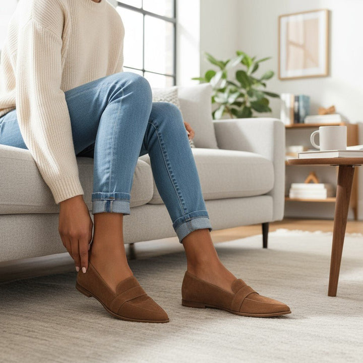 Gema | Mocasín gris efecto ante