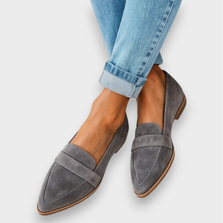 Gema | Mocasín gris efecto ante