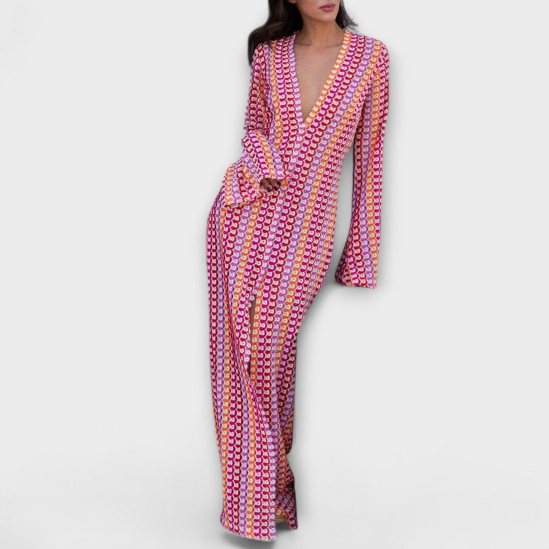 Elina | Vestido maxi con escote en V