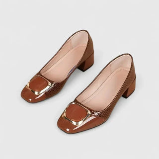 Berta | Mocasín negro efecto cocodrilo