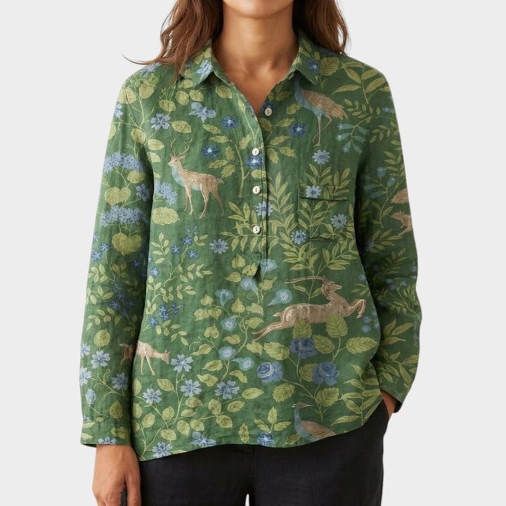 Berenice | Blusa de lino estampada