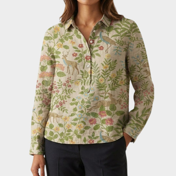 Berenice | Blusa de lino estampada