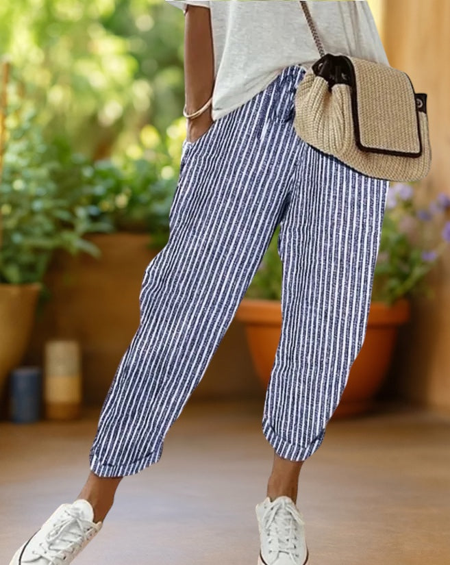 Maribel | Pantalón de rayas con cordón