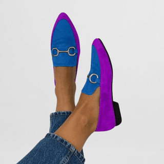 Francisca | Mocasín verde con hebilla metálica