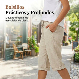 Marcia | Shorts de algodón y lino