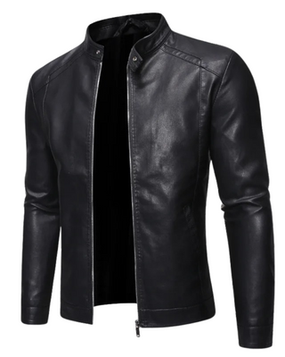 Iker | Chaqueta efecto piel con cuello mao