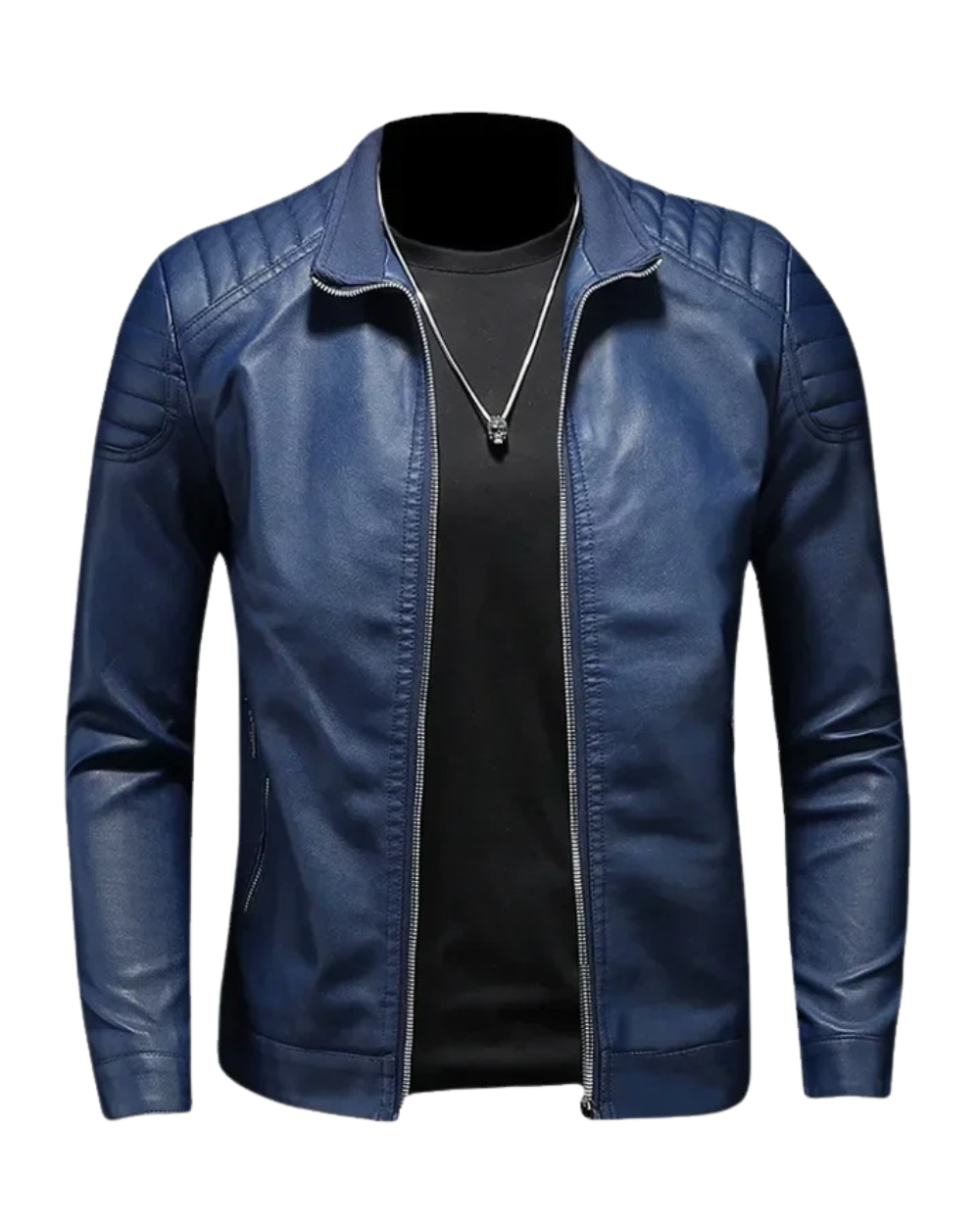 Francisco | Chaqueta efecto piel con cuello mao