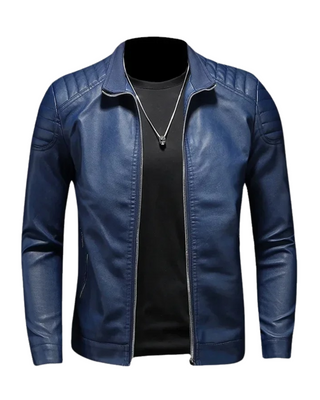 Francisco | Chaqueta efecto piel con cuello mao