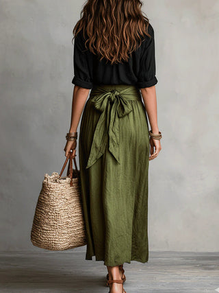 Aranza | Conjunto de camisa y falda midi