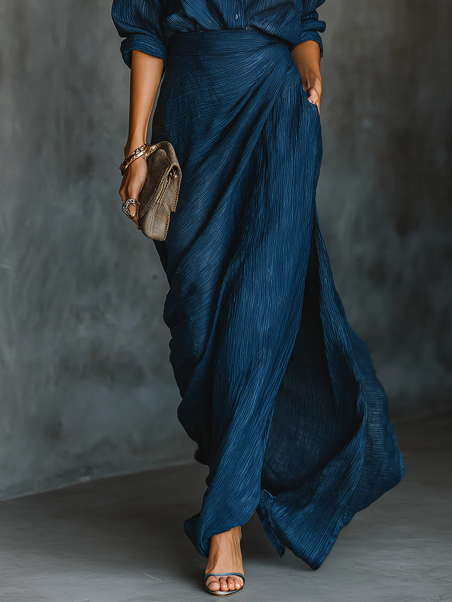 Nubia | Vestido maxi azul oscuro
