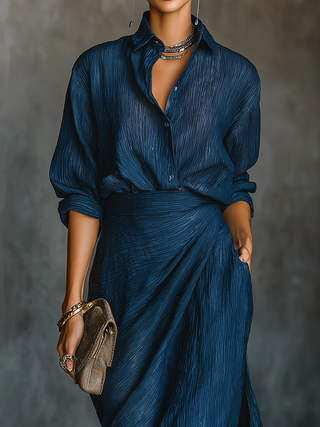 Nubia | Vestido maxi azul oscuro