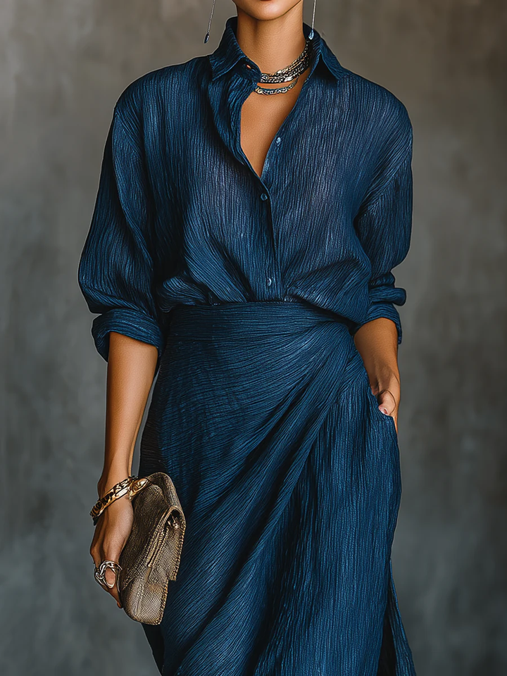 Nubia | Vestido maxi azul oscuro