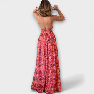 Nortrud | Vestido maxi floral con espalda descubierta