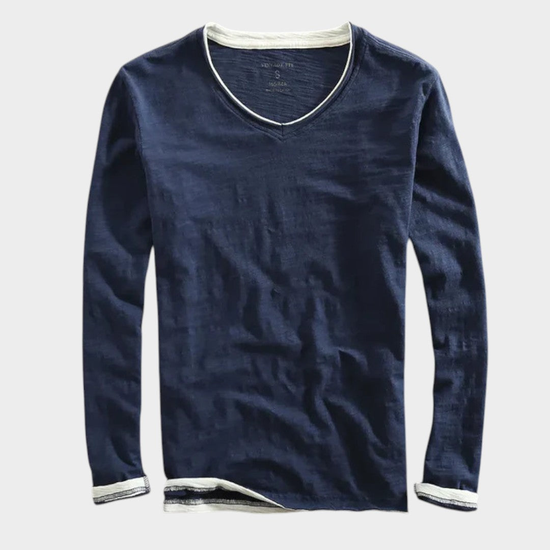 Mario | Camiseta de manga larga con cuello en V