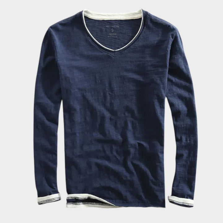 Mario | Camiseta de manga larga con cuello en V