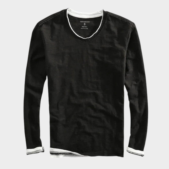 Mario | Camiseta de manga larga con cuello en V