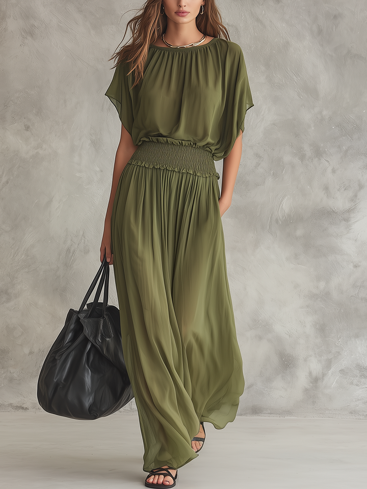 Josefa | Vestido maxi con cintura fruncida