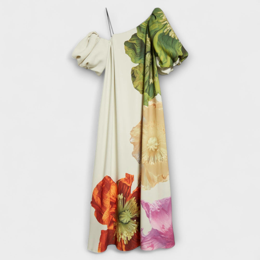 Melodía | Vestido maxi floral asimétrico
