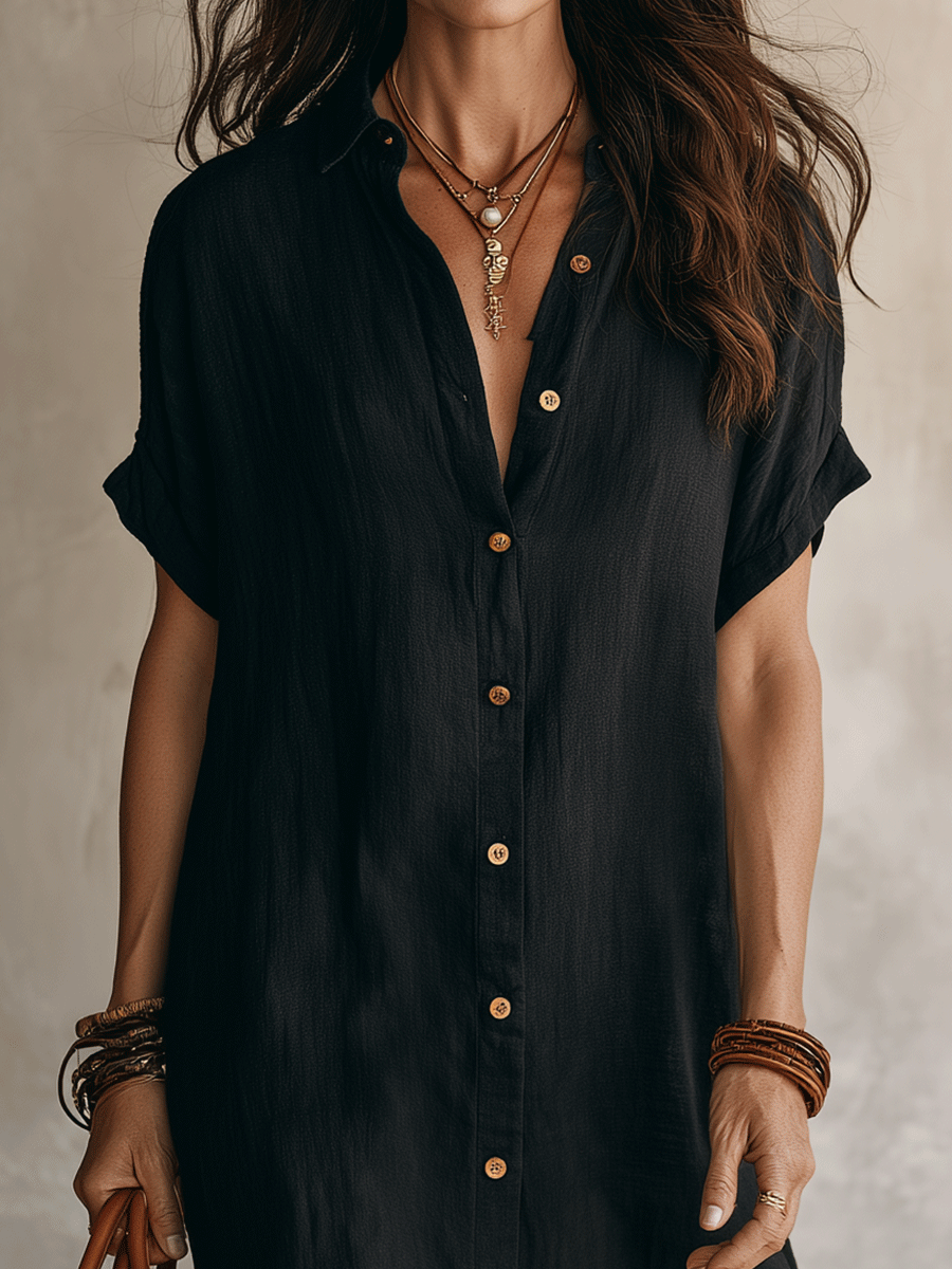 Garazi | Vestido midi negro boho