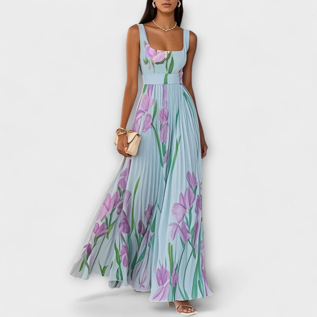 Neus | Vestido maxi de gasa floral