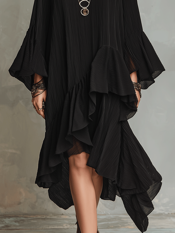 Fausta | Vestido midi boho asimétrico