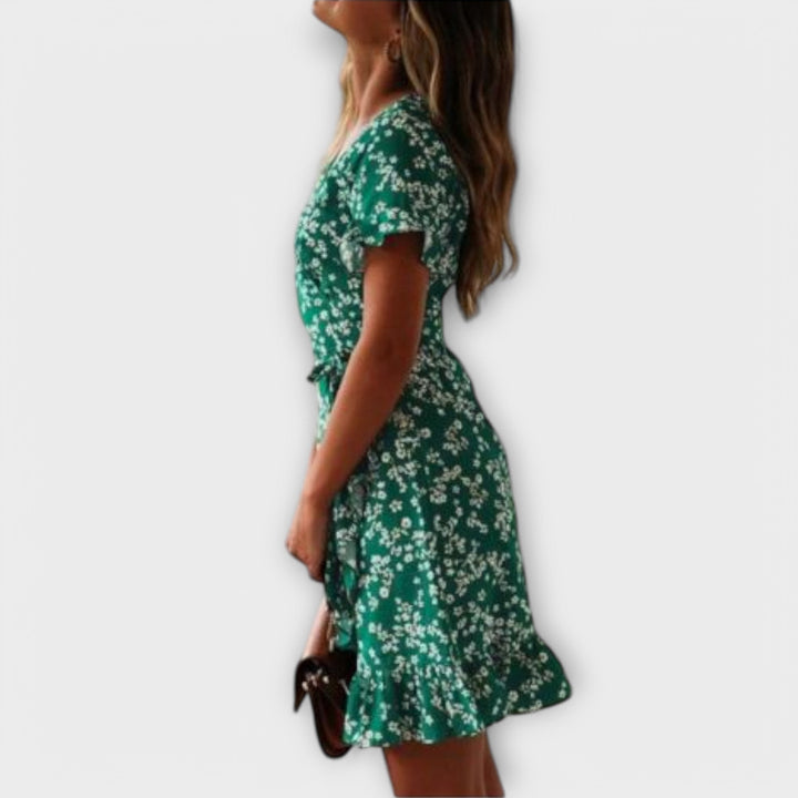 Nilsine | Vestido boho corto verde