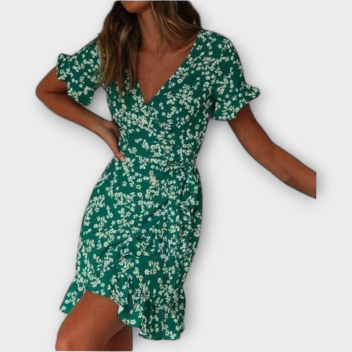 Nilsine | Vestido boho corto verde