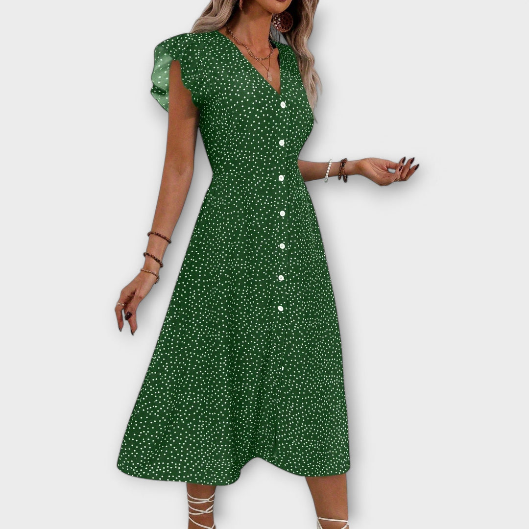 Jovana | Vestido midi de lunares