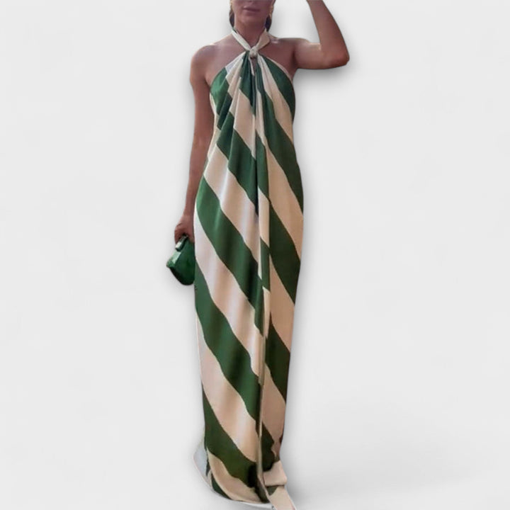Marlowe | Vestido maxi de rayas con espalda descubierta