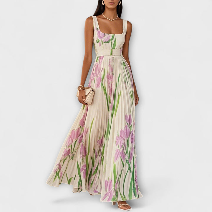 Neus | Vestido maxi de gasa floral