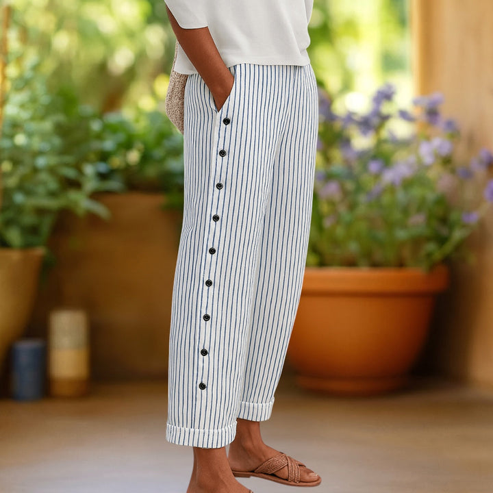 Hada | Pantalón de rayas con botones