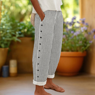 Hada | Pantalón de rayas con botones