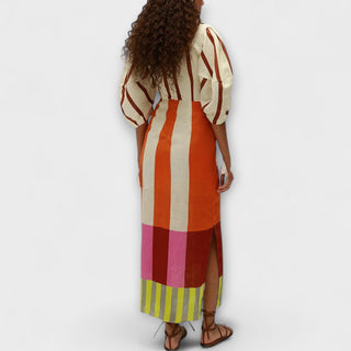 Kaya | Vestido maxi con mangas globo