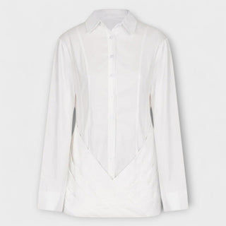 Selma | Vestido plisado blanco de manga larga